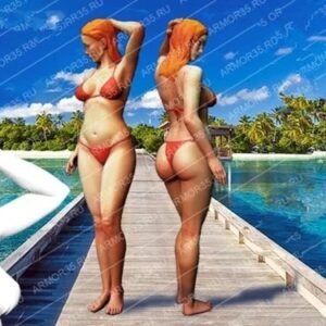 Unpainted 1/16 The Bikini Beach Girl Resin Figure Model Kit Unassembled