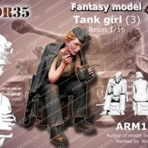 Unpainted 1/16 Sexy Tank Girl Eating Resin Figure Model Kit Unassembled