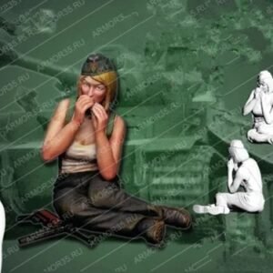 Unpainted 1/16 Sexy Tank Girl With Mouth Organ Resin Figure Model Kit Unassembled