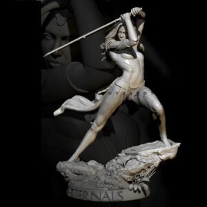 Unpainted 1/24 Sexy Girl Warrior With Sword Resin Figure Model Kit Unassembled