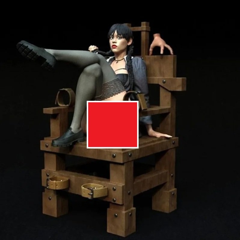 Unpainted 1/24 Cute Wednesday Sitting Resin Figure Model Kit Unassembled