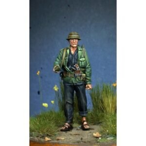Unpainted 1/35 Vietcong Soldier Tank Hunter Vietnam War Resin Figure Model Kit Unassembled