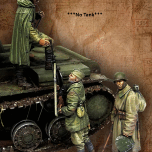 Unpainted 1/35 3pcs Soviet Machine Gun Team Resin Figure Model Kit Unassembled-No Tank